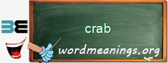 WordMeaning blackboard for crab